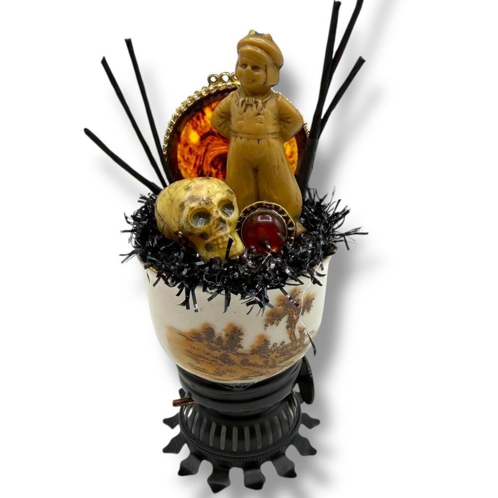 Creepy Halloween Haunted Salvaged Decor mini Assemblage